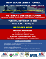 (BPRW) MBDA Export Center – Florida to Host Veterans Business Forum on November 10th