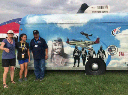 Chauncey E. Spencer II with attendees at the 2021 EAA Adventure Airshow in Oshkosh, Wisconsin.