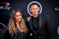 (BPRW) Steph and Ayesha Curry roll into Oakland, Calif., with a bus to feed and teach kids