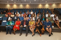 Members of the 2022 Mandela Washington Fellowship and College of Business faculty and staff (Photo by William H. Kelly III/JSU)
