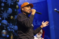 Chance the Rapper announces the 5th annual A Night at the Museum event during Christmas Around the World and Holidays of Light Tree Lighting. [Photo: Museum of Science and Industry, Chicago]