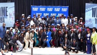 The third cohort of HBCU fellows gather as they find out their team/league placements for their internships.