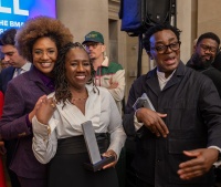 BMA Ball Awardees LaToya Ruby Frazier, Sherrilyn Ifill, and John Akomfrah. Photo by Maximilian Franz.