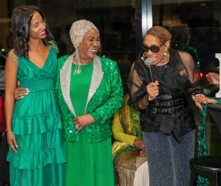 Beverly Hills West (CA) Chapter Green & White Reception Tri-Chairs Victoria Beeks, La-Doris McClaney, and Adell Walker celebrate the success of the evening.