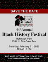 (BPRW) Pasadena’s 2026 Black History Festival Returns February 21 — A Celebration of Strength, Culture, and Community One Year After the Eaton Fire
