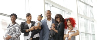 Detroit's Councilman Scott Benson with local moms contributing to the project.  Photo Credit: Robert Deane  