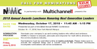 (BPRW) NAMIC in partnership with Multichannel News presents the  2018 Annual Awards Luncheon - Honoring Next Generations Leaders