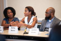 Aventura, Fla.  ̶   Aug. 7, 2019  ̶   Members of the Surviving the Storm Coverage panel shared their experiences and tips with journalists at the 2019 National Association of Black Journalists Annual Convention & Career Fair at the JW Marriott Miami Turnb