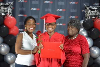 FLEX High graduate Dreama Swanigan pictured with her mother Selma Robinson (left) and great grandmother Losie Rivers (right).