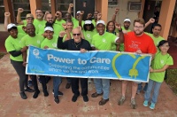 Florida Power & Light Company (FPL) volunteers along with Mayor of Pembroke Pines Frank C. Ortis (center) lend a helping hand at the Center for Adolescent Treatment Services in Pembroke Pines as part of FPL’s 14th annual Power to Care week on March 2, 202
